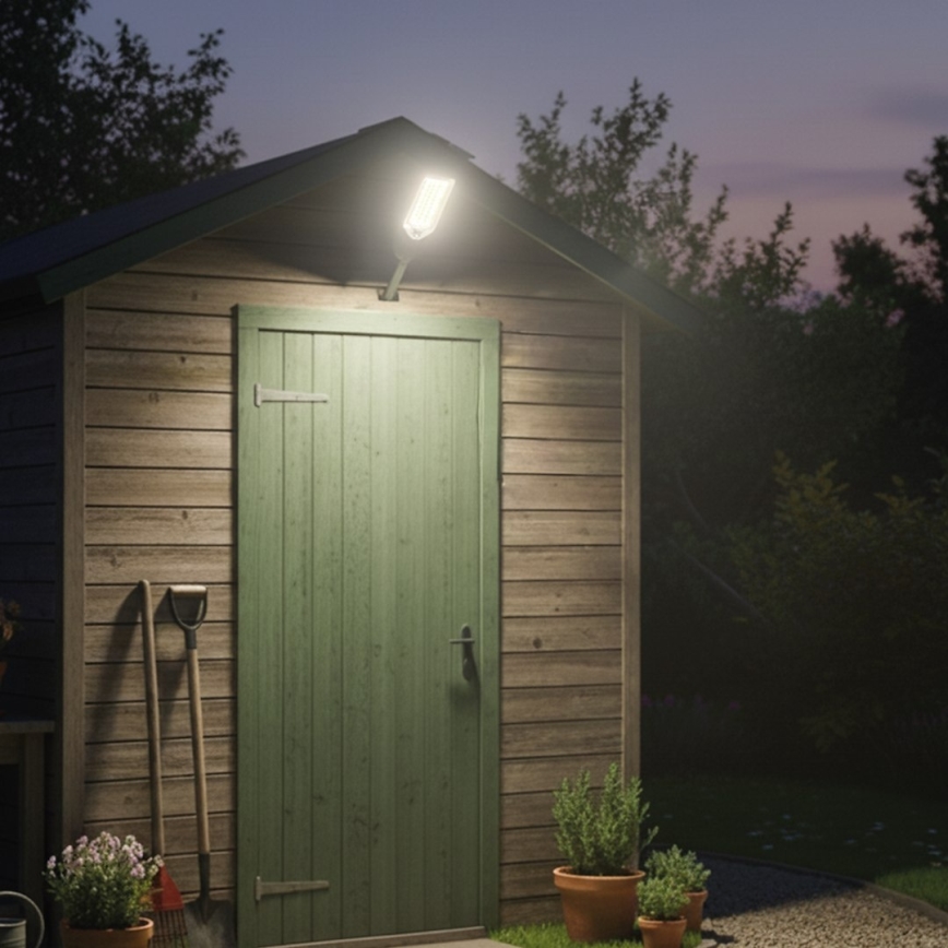 LED aptumšojama saules ielas lampa ar sensoru VENICE LED/200W/3,2V 12000 mAh IP65 melna + tālvadības pults