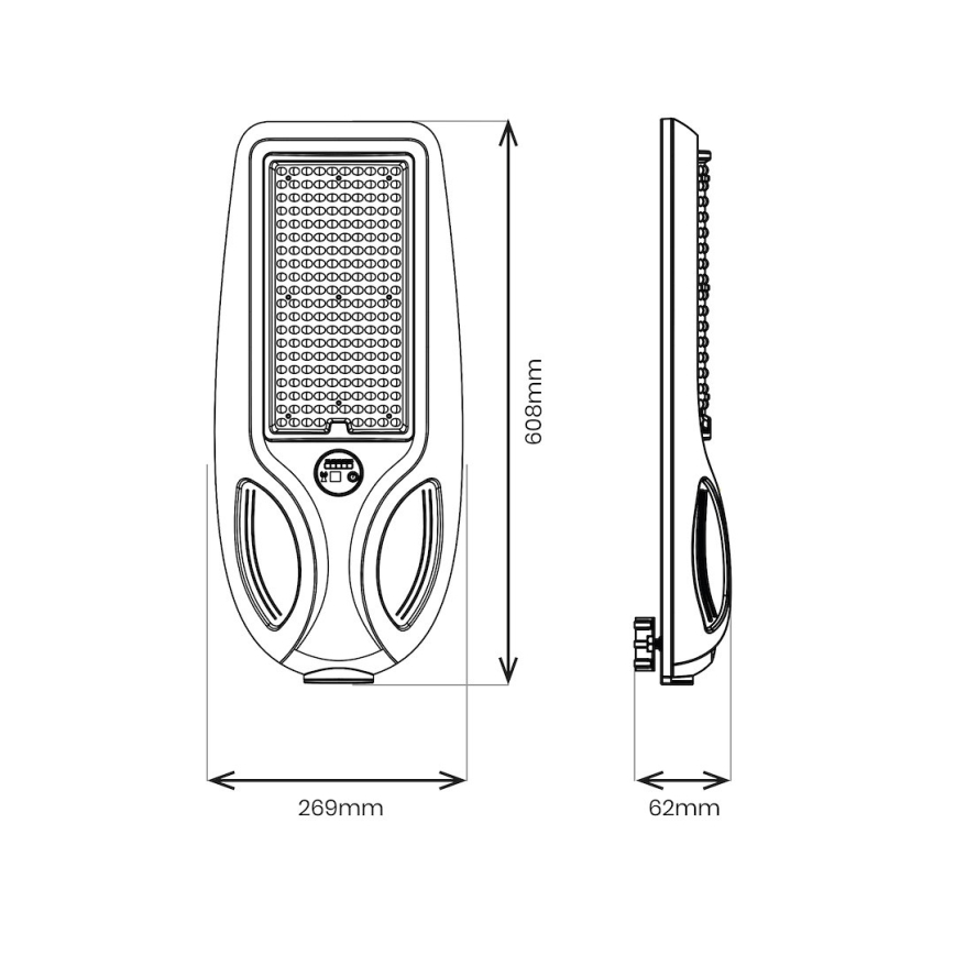 LED aptumšojama saules ielas lampa ar sensoru VENICE LED/200W/3,2V 12000 mAh IP65 melna + tālvadības pults