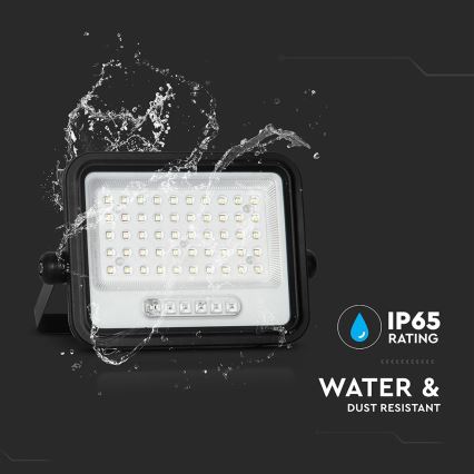 LED regulējams saules prožektors LED/100W/3,2V 2000-8000K IP65 5000 mAh melns + tālvadības pults