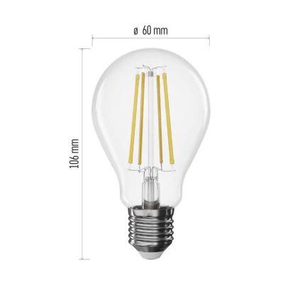 LED ar regulējamu spilgtumu spuldze FILAMENT A60 E27/7,5W/230V 2700K