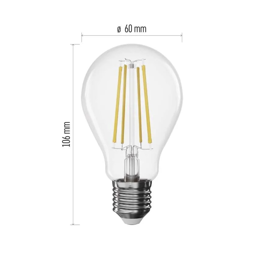 LED ar regulējamu spilgtumu spuldze FILAMENT A60 E27/7,5W/230V 2700K