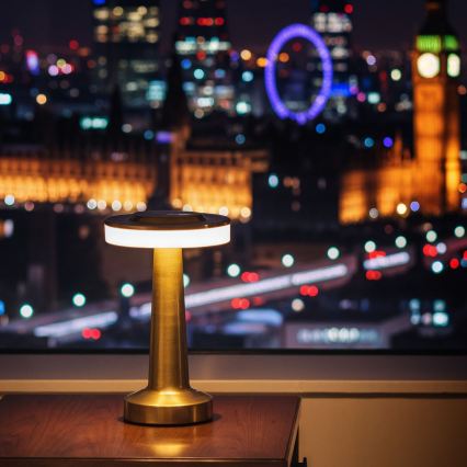 Regulējama LED uzlādējamā galda lampa LONDON LED/2W/5V 2700K/4000K/6500K 400 mAh zelta