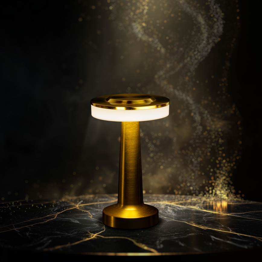 Regulējama LED uzlādējamā galda lampa LONDON LED/2W/5V 2700K/4000K/6500K 400 mAh zelta