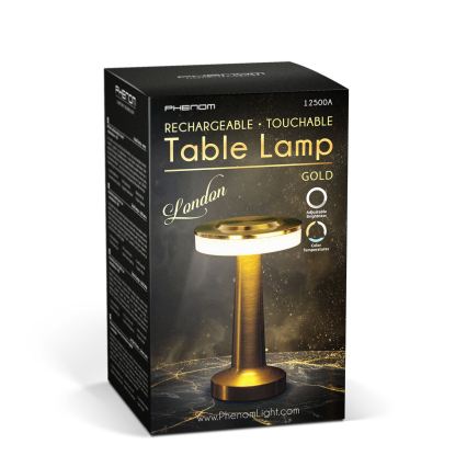 Regulējama LED uzlādējamā galda lampa LONDON LED/2W/5V 2700K/4000K/6500K 400 mAh zelta