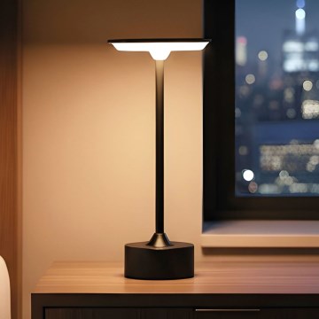 LED ar regulējamu spilgtumu uzlādējamā galda lampa NEW YORK LED/1,8W/5V 2700K/4000K/6500K 1200 mAh melna