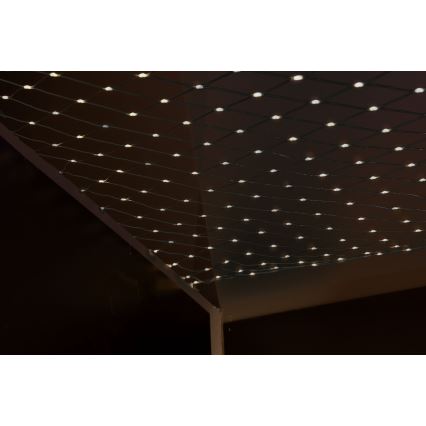 LED āra aizkars NET 240xLED/7,2W/230V 1,5x2 m IP44 siltā balta