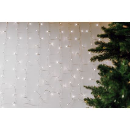 LED āra aizkaru virtene CURTAIN 480xLED/8,4W/230V 3x3 m IP44 auksti balta