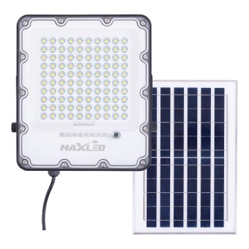 LED Āra aptumšojama saules enerģijas Prožektors LED/100W/3,2V 4500K IP65 melna + tālvadības pults