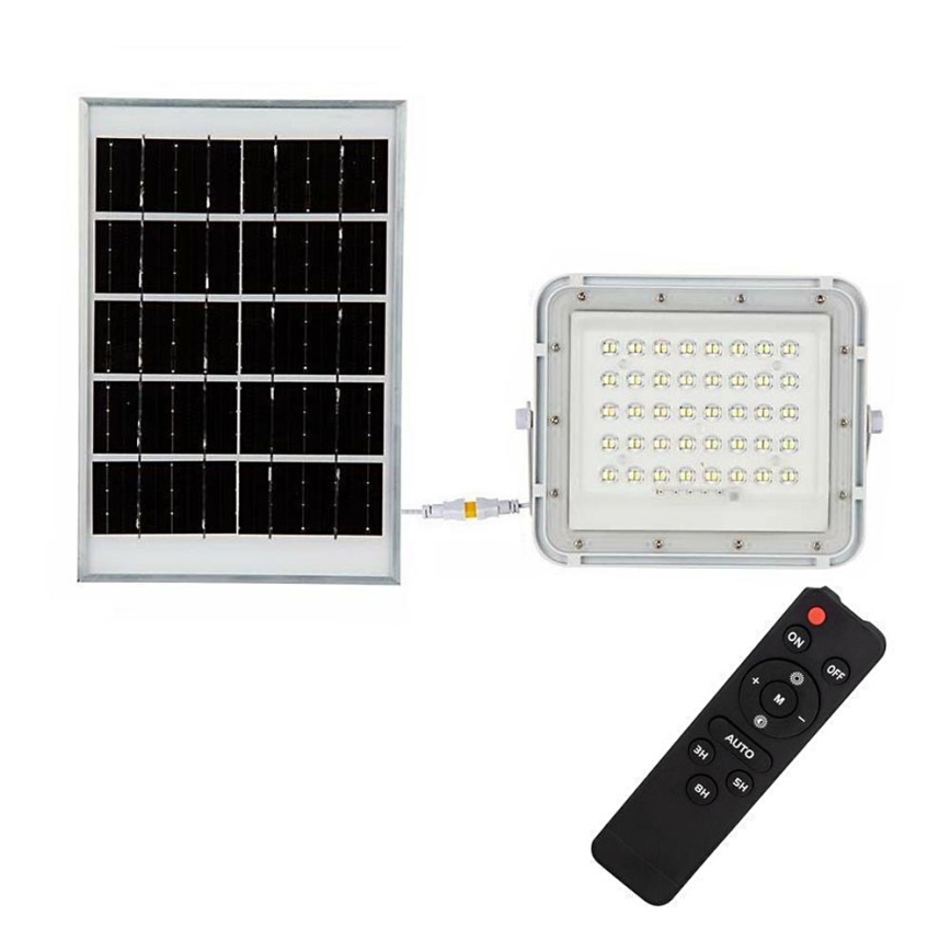 LED Āra aptumšojama saules enerģijas Prožektors LED/10W/3,2V IP65 4000K 6000 mAh balta + tālvadības pults