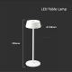 LED Āra aptumšojama skārienjūtīga uzlādējama galda lampa LED/2W/5V 4400 mAh IP54 balta