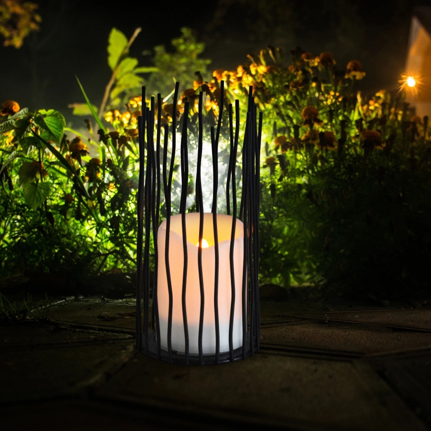 LED Āra dekoratīva lampa NYBORG LED/2xAA 22 cm IP44 silti balta