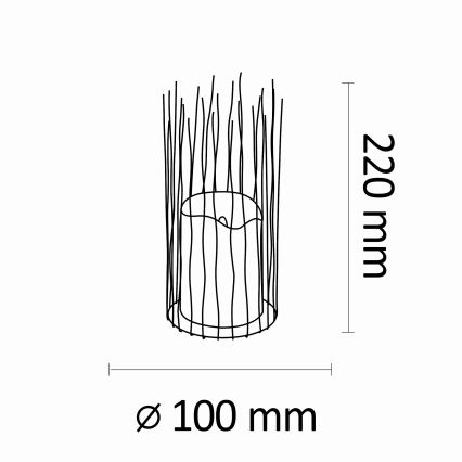 LED Āra dekoratīva lampa NYBORG LED/2xAA 22 cm IP44 silti balta