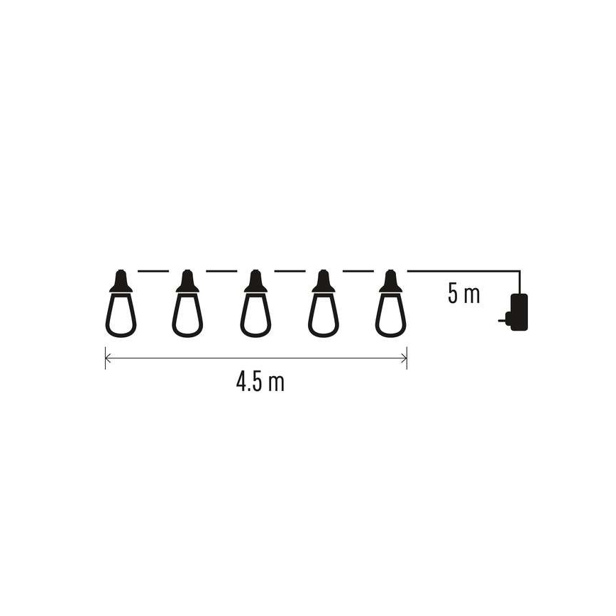 LED Āra dekoratīva virtene 100xLED/9,5m IP44