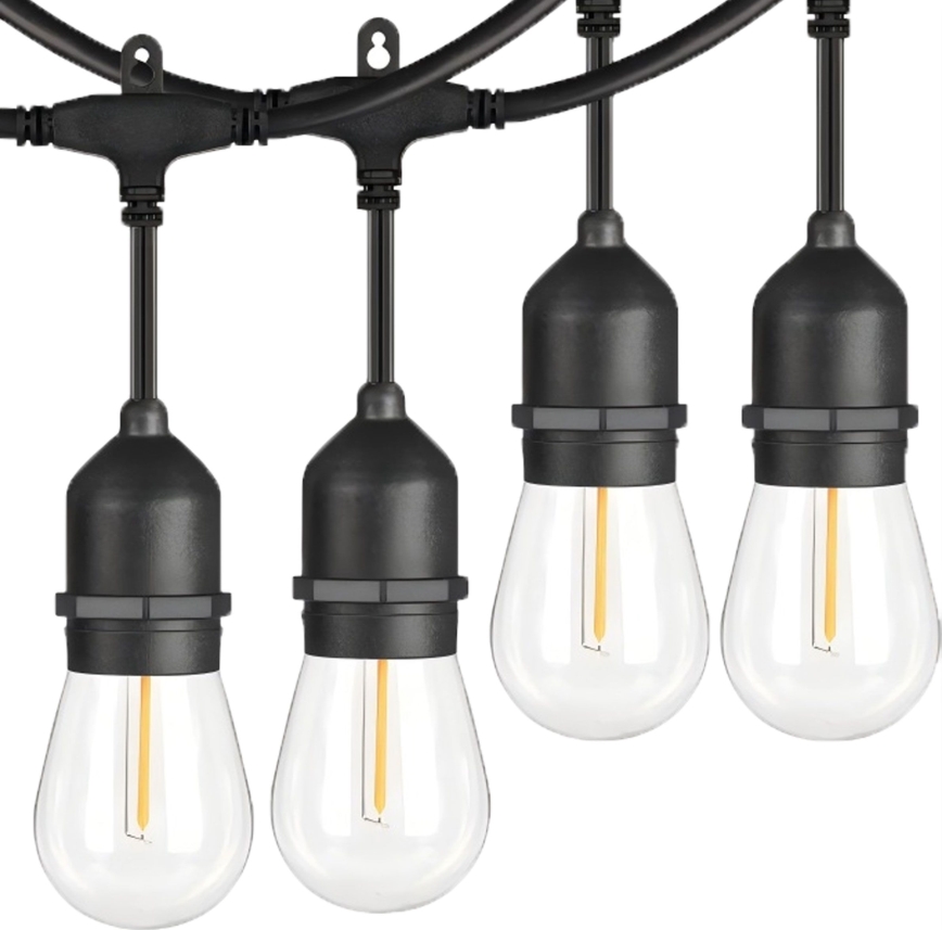 LED Āra dekoratīva virtene 10xE27/1W/230V 10 m IP65 melna