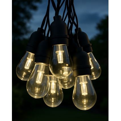 LED āra dekoratīvā virtene 10xLED/0,15W/230V 3,8 m IP44 melna