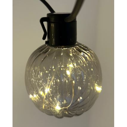 LED Āra dekoratīvā virtene 10xLED/0,15W/230V 6,8 m IP44 melna/dūmaina