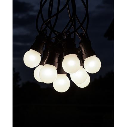 LED āra dekoratīvā virtene 10xLED/0,36W/230V 4,5 m IP44 melna