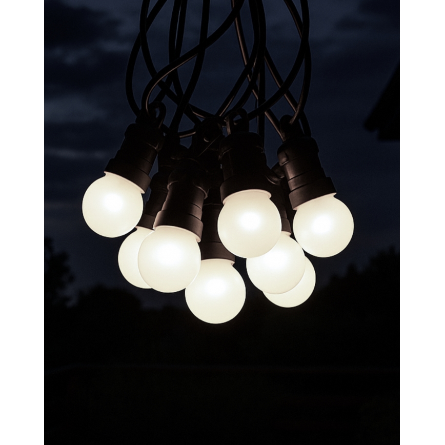 LED āra dekoratīvā virtene 10xLED/0,36W/230V 4,5 m IP44 melna