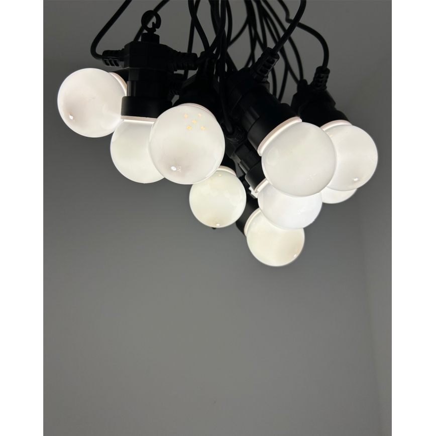 LED āra dekoratīvā virtene 10xLED/0,36W/230V 4,5 m IP44 melna