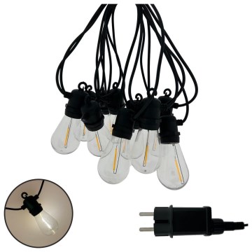 LED āra dekoratīvā virtene 10xLED/0,36W/230V 8 m IP44 melna