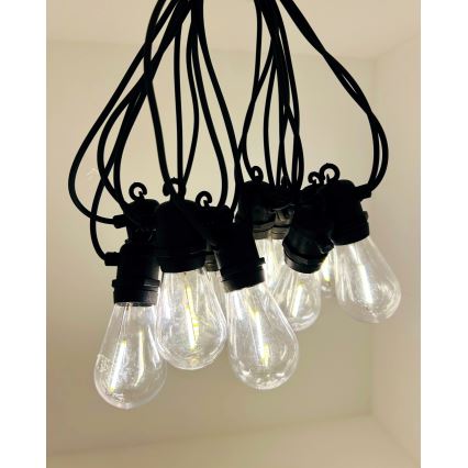 LED āra dekoratīvā virtene 10xLED/0,36W/230V 8 m IP44 melna