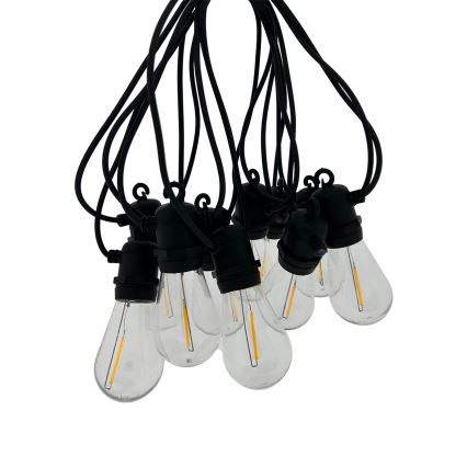 LED āra dekoratīvā virtene 10xLED/0,36W/230V 8 m IP44 melna