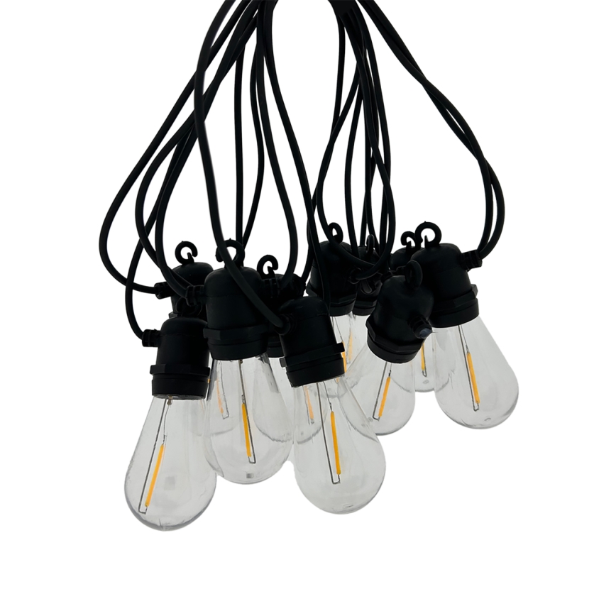 LED āra dekoratīvā virtene 10xLED/0,36W/230V 8 m IP44 melna