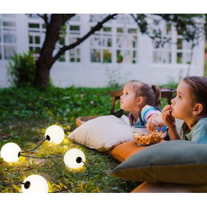 LED Āra dekoratīva virtene 10xLED/0,8W/230V IP67 2500K 7,7 m