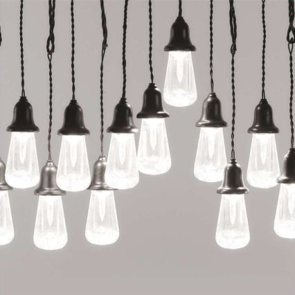 LED āra dekoratīvā virtene 16xLED 8,6m IP44 auksti balta