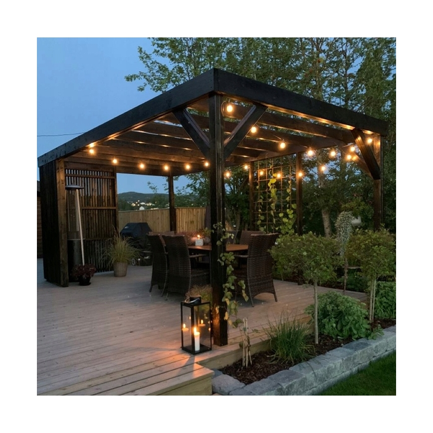 LED āra dekoratīvā virtene 20xE27/1W/230V 11,44 m IP44 melna