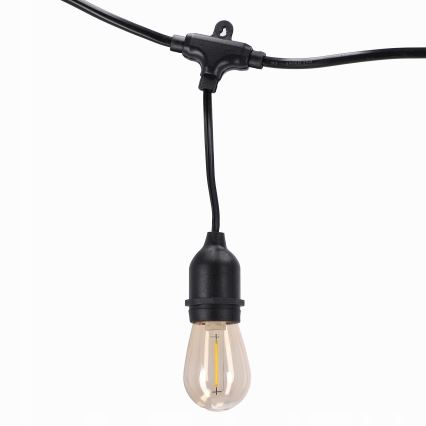 LED āra dekoratīvā virtene 20xE27/1W/230V 11,44 m IP44 melna