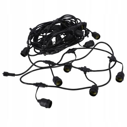 LED āra dekoratīvā virtene 20xE27/1W/230V 11,44 m IP44 melna