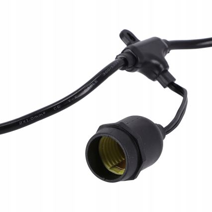 LED āra dekoratīvā virtene 20xE27/1W/230V 11,44 m IP44 melna