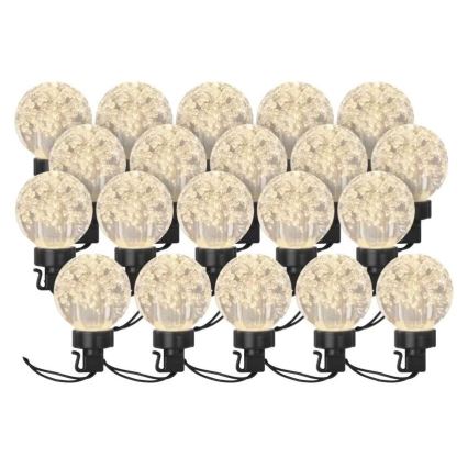 LED Āra dekoratīva virtene 20xLED/12,6m IP44 silti balta