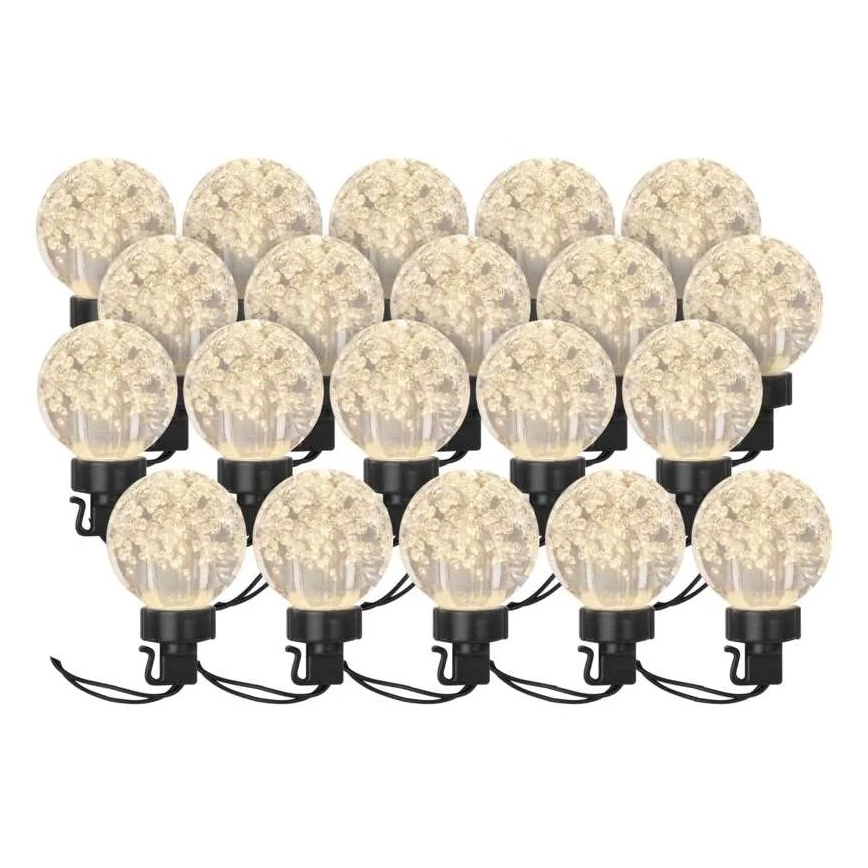 LED Āra dekoratīva virtene 20xLED/12,6m IP44 silti balta