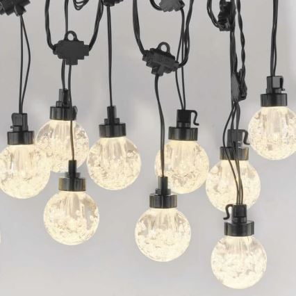 LED Āra dekoratīva virtene 20xLED/12,6m IP44 silti balta