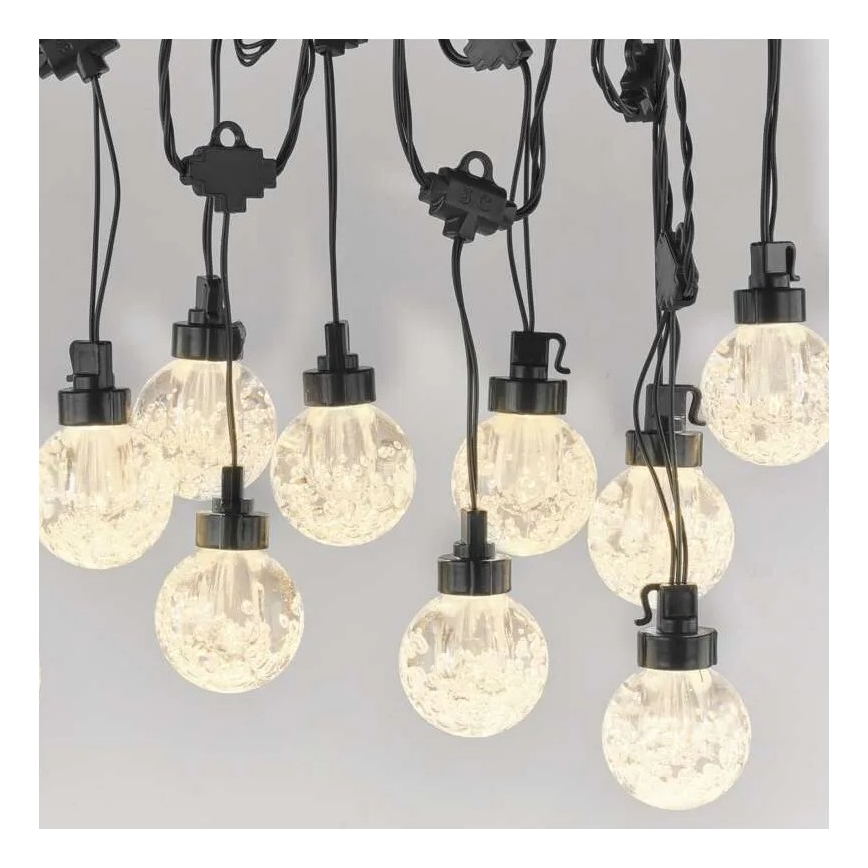 LED Āra dekoratīva virtene 20xLED/12,6m IP44 silti balta