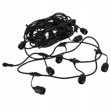 LED āra dekoratīvā virtene 30xE27/1W/230V 16,44 m IP44 melna