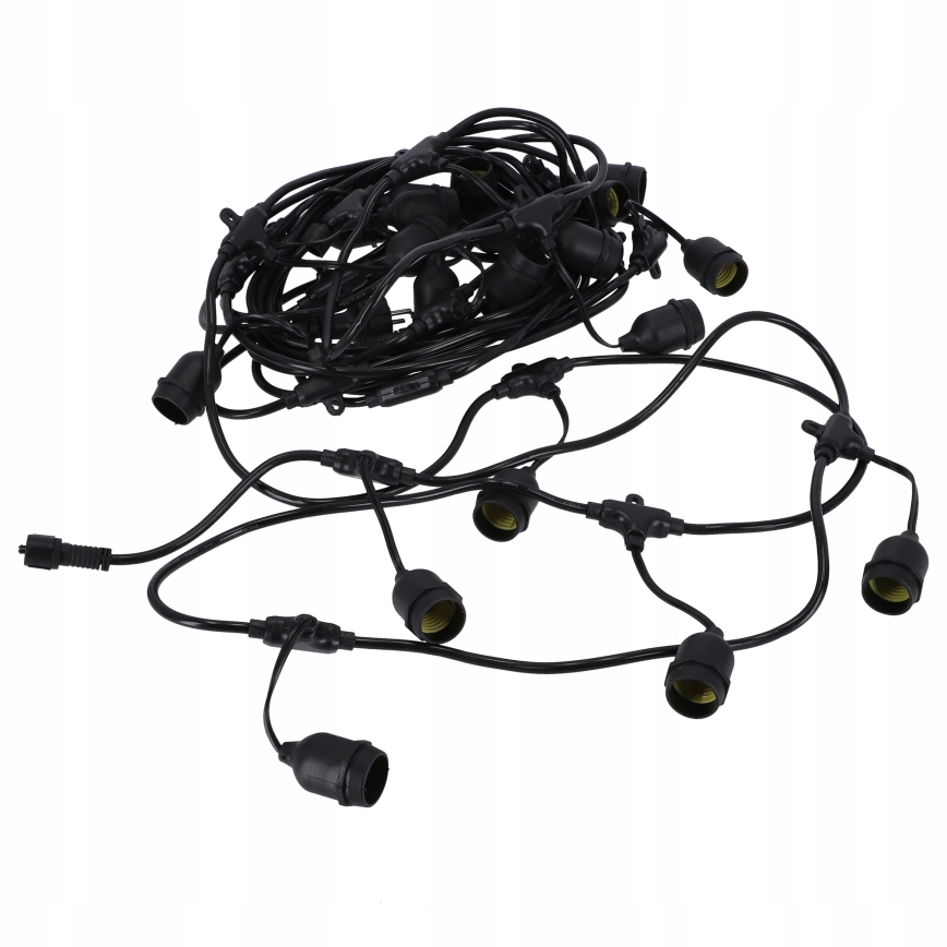 LED āra dekoratīvā virtene 30xE27/1W/230V 16,44 m IP44 melna