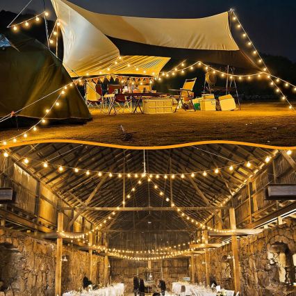 LED āra dekoratīvā virtene 36xE12/1W/230V 22,35 m IP65 melna