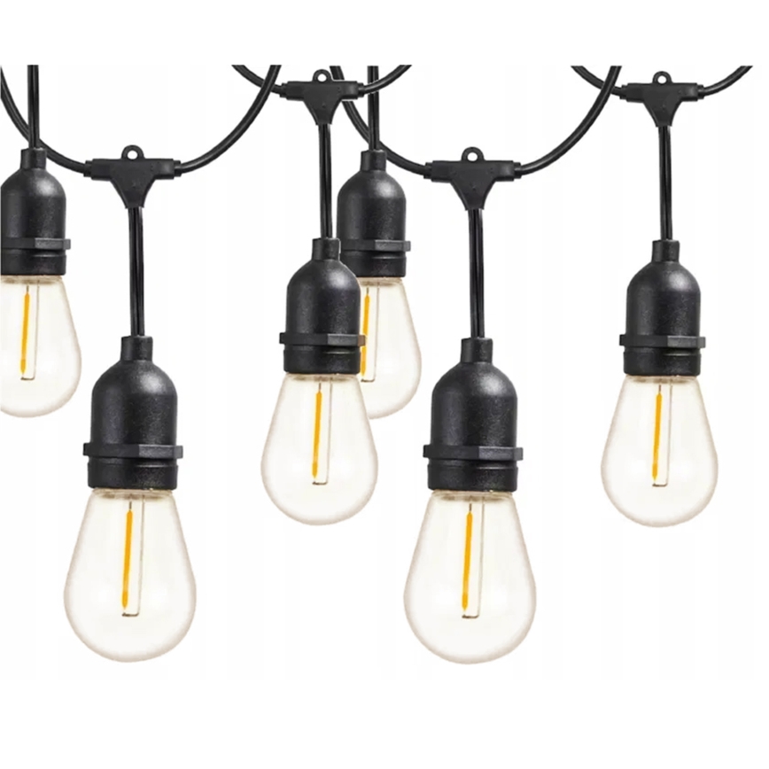 LED āra dekoratīvā virtene 5xE27/1W/230V 5,94 m IP44 melna