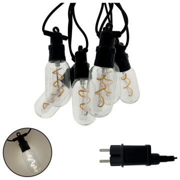 LED āra dekoratīvā virtene 6xLED/0,6W/230V 4,5 m IP44 melna