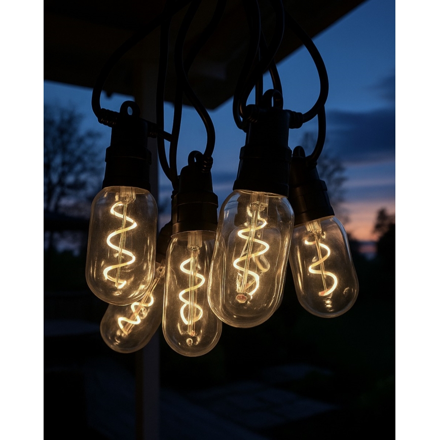 LED āra dekoratīvā virtene 6xLED/0,6W/230V 4,5 m IP44 melna