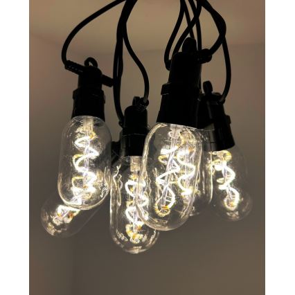 LED āra dekoratīvā virtene 6xLED/0,6W/230V 4,5 m IP44 melna