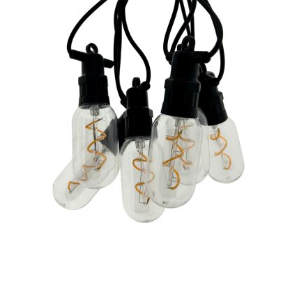 LED āra dekoratīvā virtene 6xLED/0,6W/230V 4,5 m IP44 melna