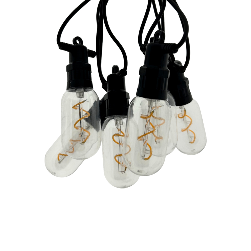 LED āra dekoratīvā virtene 6xLED/0,6W/230V 4,5 m IP44 melna