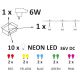 LED Āra dekoratīva virtene PARTY NEON 7,6 m 10xE27/0,6W/36V IP44