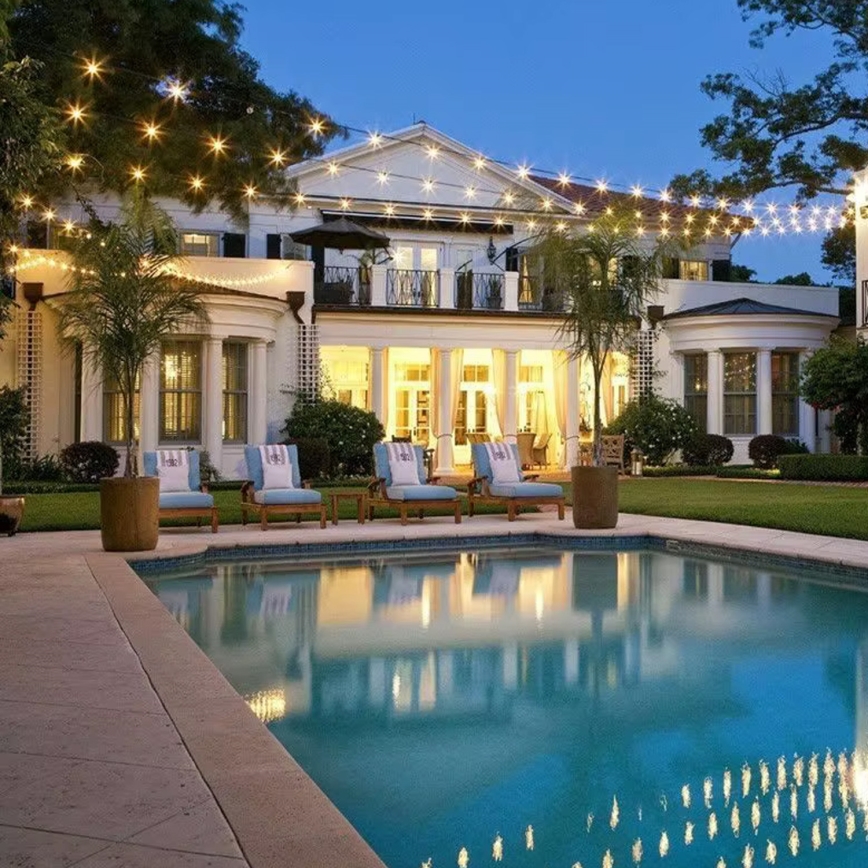 LED Āra dekoratīvais virtene 20xE27/1W/230V 20 m IP65 melns