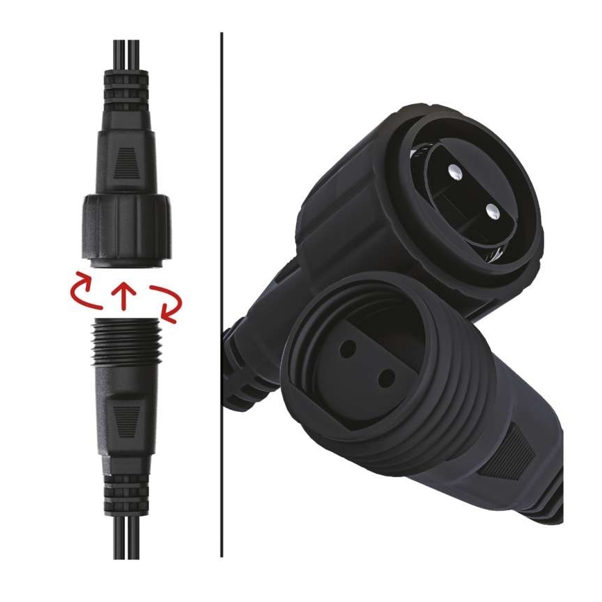 LED  āra gaismas virtene 100xLED/15m IP44 silti balta