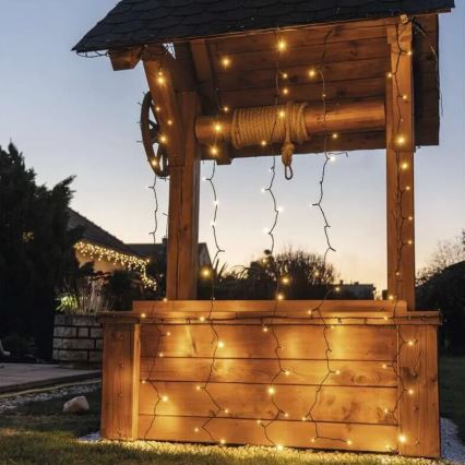 LED āra gaismas virtene, 100xLED/1x2m, IP44, silti balta